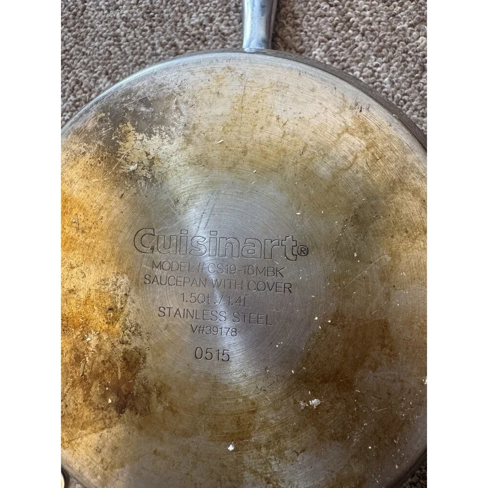 Cuisine Art Stainless Steel 1.5 Quart Saucepan Pot With Lid Good Used Condition